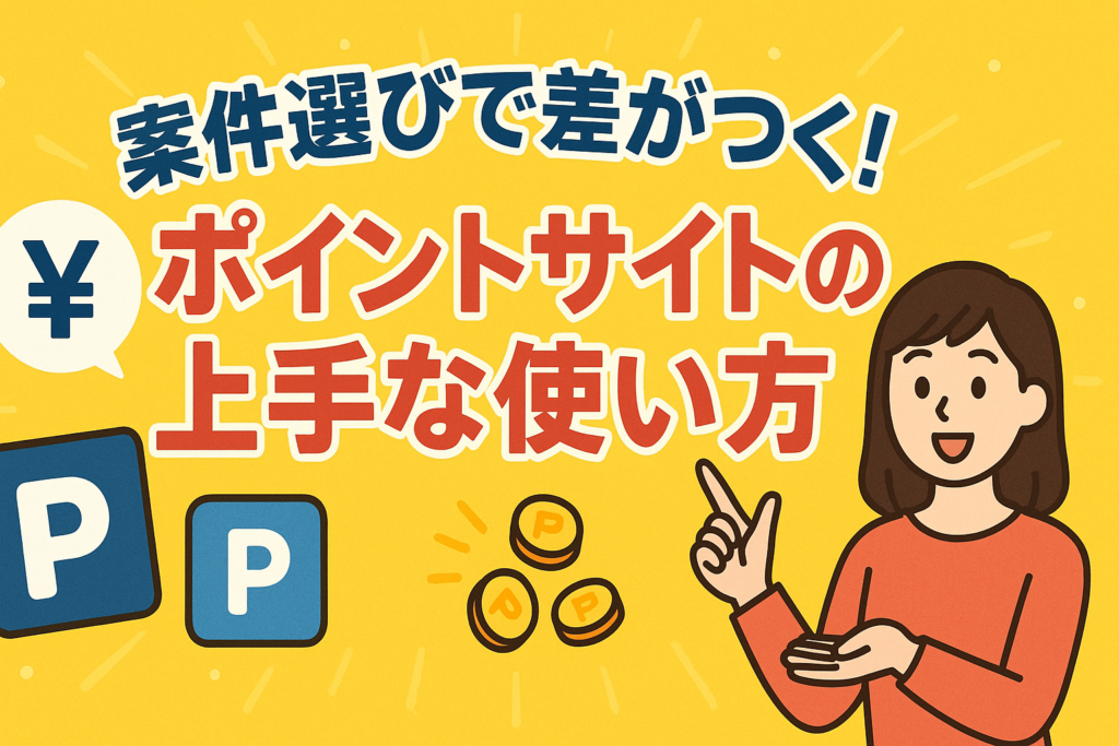 案件選びで差がつく！ポイントサイトの上手な使い方