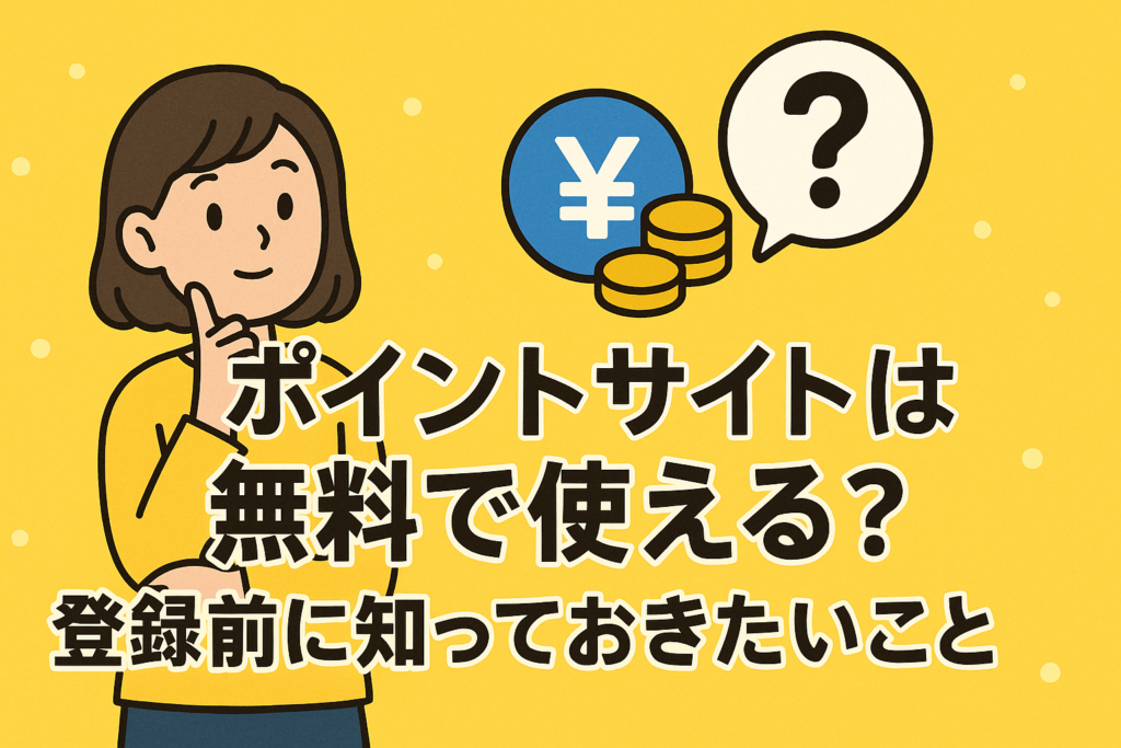 ポイントサイトは無料で使える？登録前に知っておきたいこと